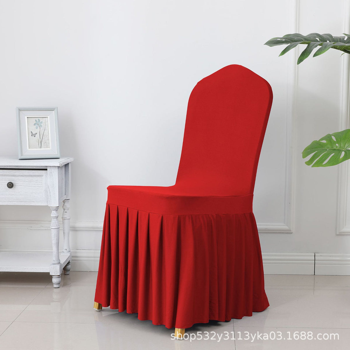 High End Streatch Pleated Wedding Chair Cover