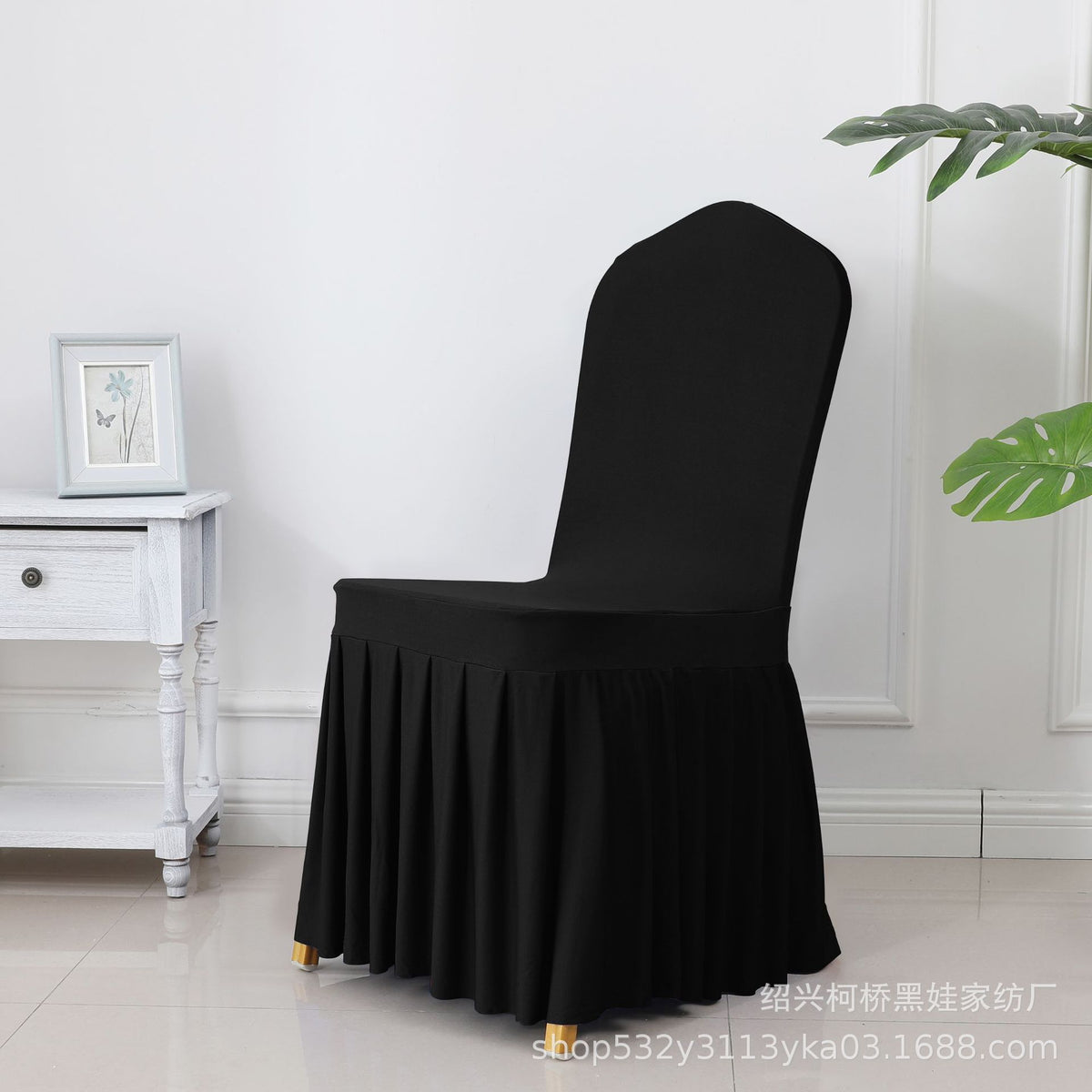 High End Streatch Pleated Wedding Chair Cover