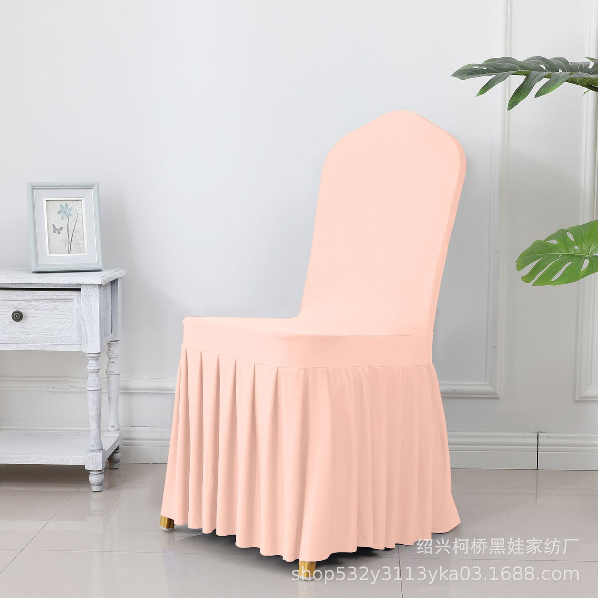 High End Streatch Pleated Wedding Chair Cover