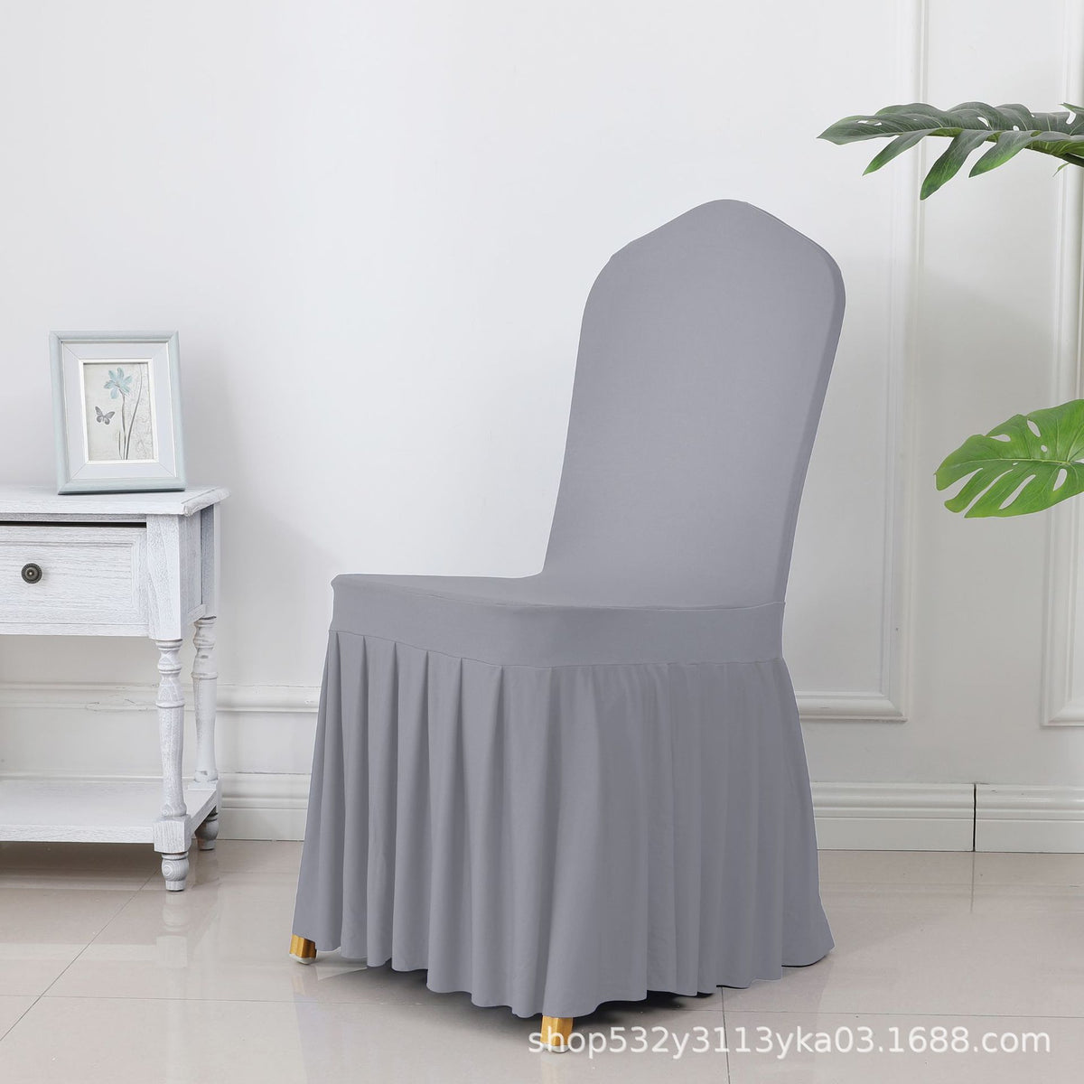 High End Streatch Pleated Wedding Chair Cover