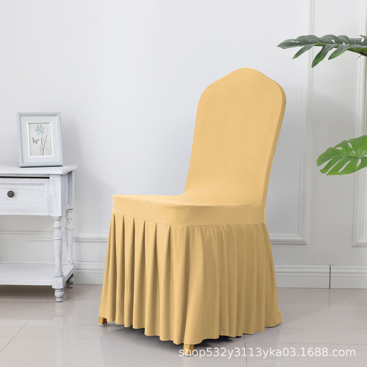 High End Streatch Pleated Wedding Chair Cover