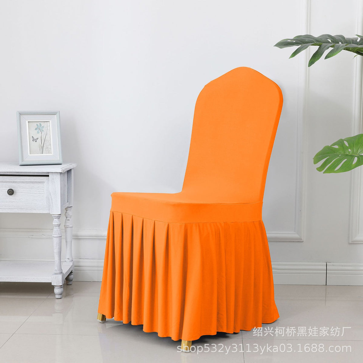 High End Streatch Pleated Wedding Chair Cover
