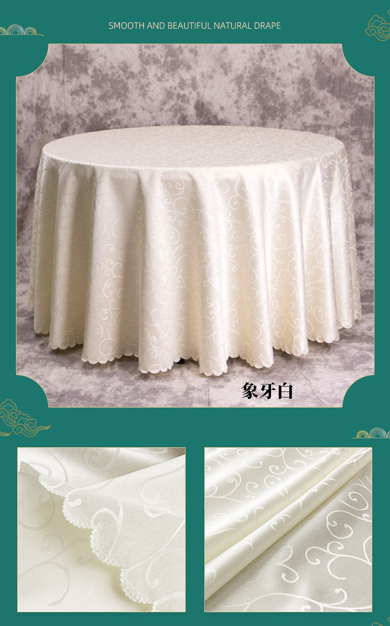 Luxury banquet table cloth fabric crocheted jacquard tablecloth thickened
