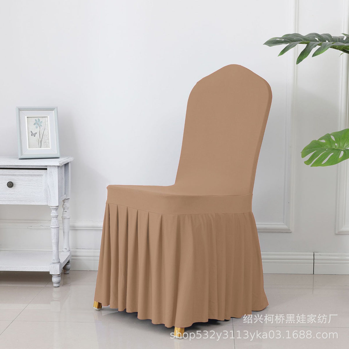 High End Streatch Pleated Wedding Chair Cover