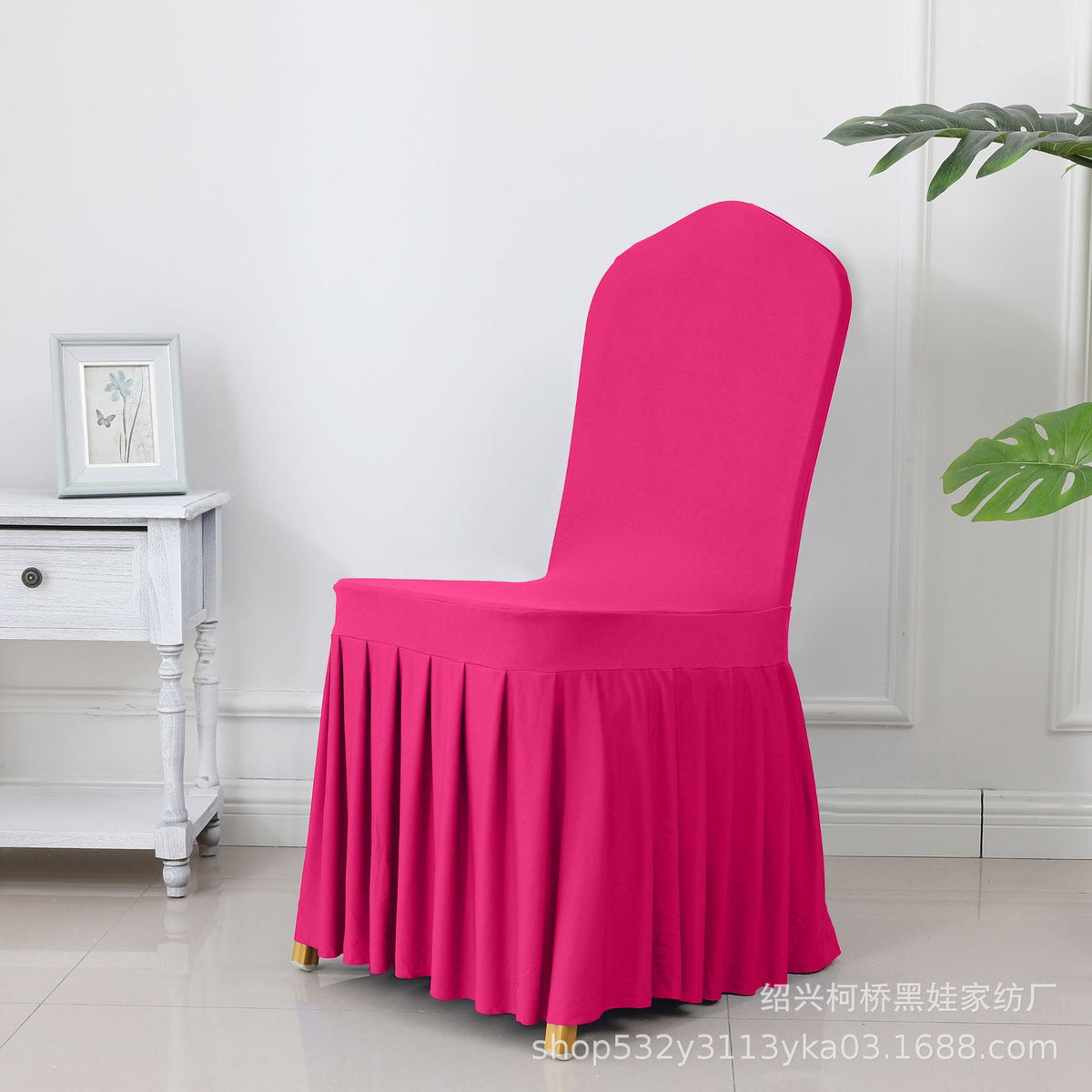 High End Streatch Pleated Wedding Chair Cover