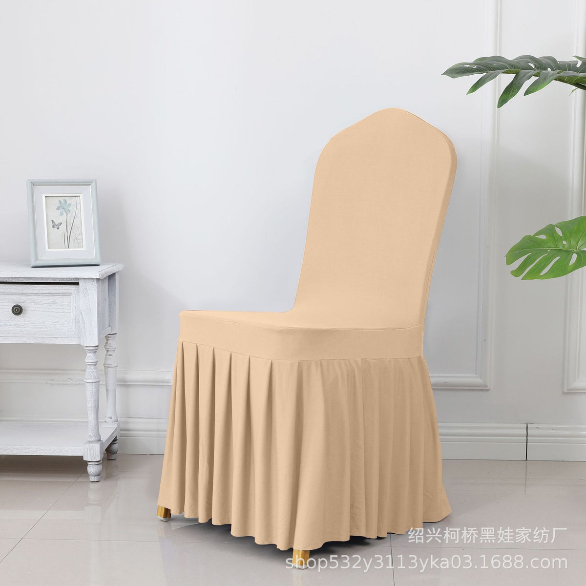 High End Streatch Pleated Wedding Chair Cover