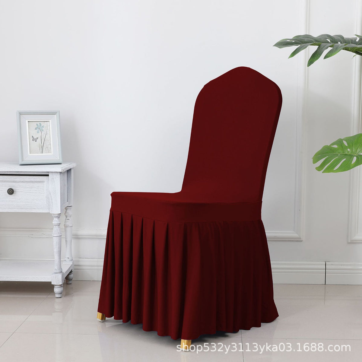 High End Streatch Pleated Wedding Chair Cover