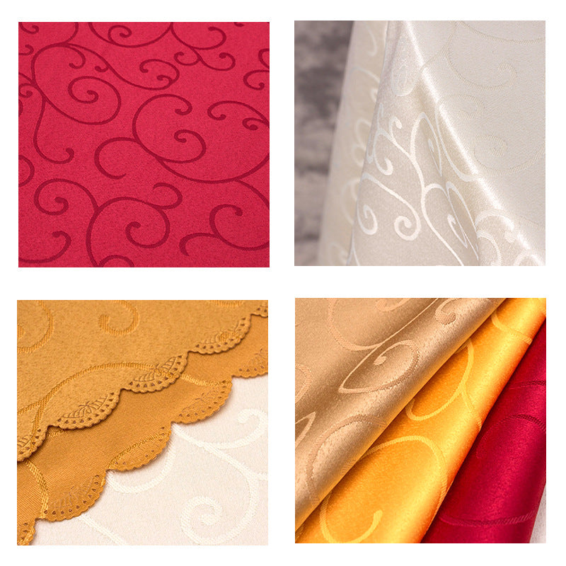 Luxury banquet table cloth fabric crocheted jacquard tablecloth thickened