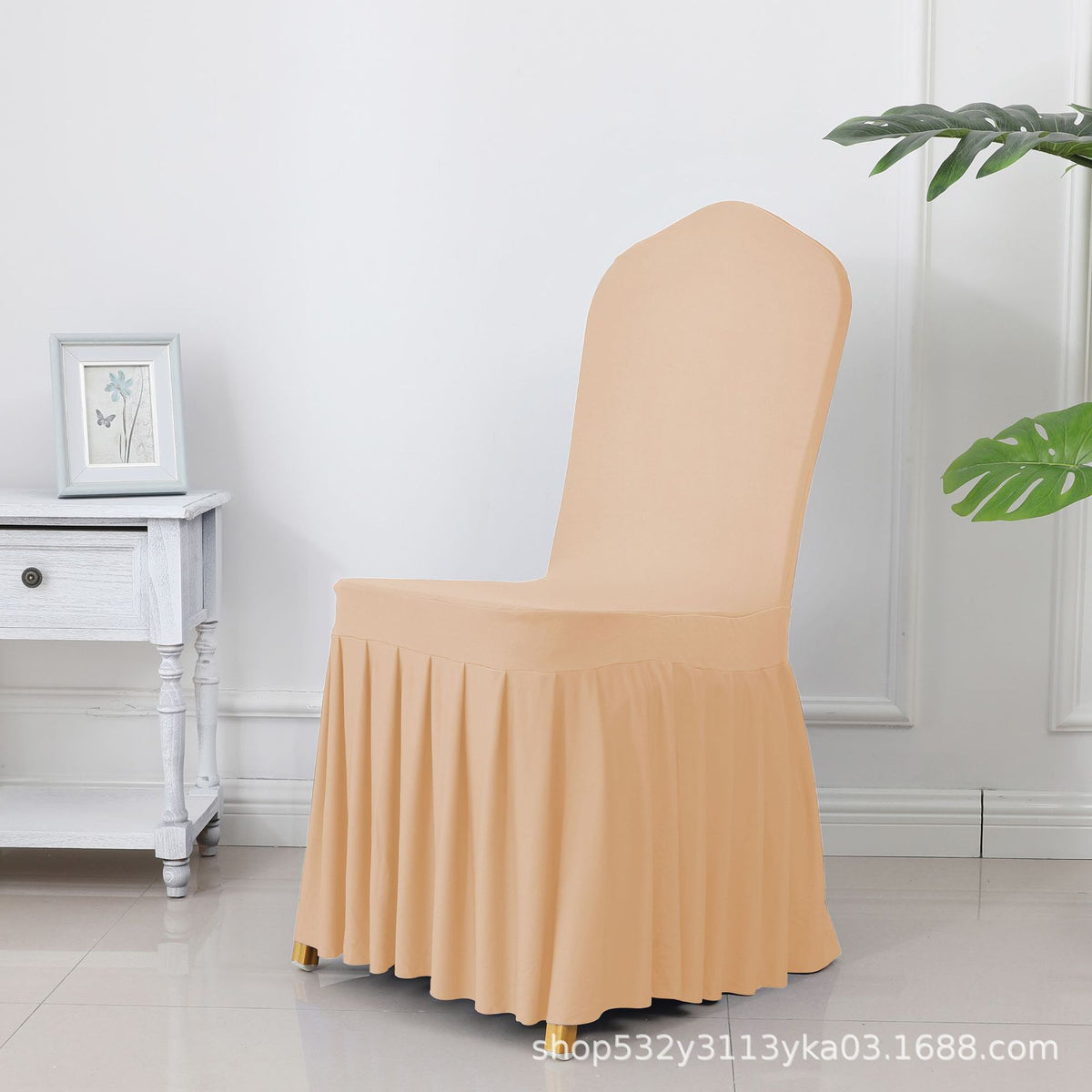 High End Streatch Pleated Wedding Chair Cover
