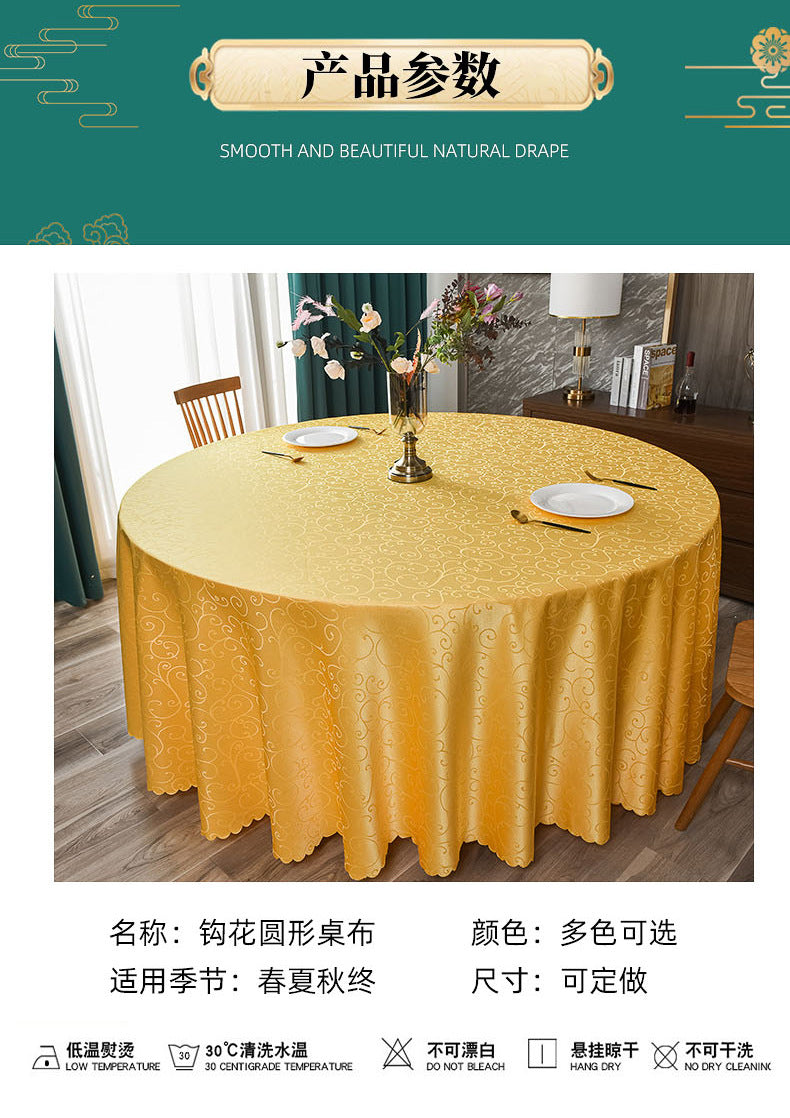 Luxury banquet table cloth fabric crocheted jacquard tablecloth thickened