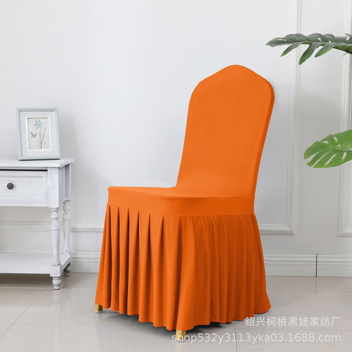High End Streatch Pleated Wedding Chair Cover