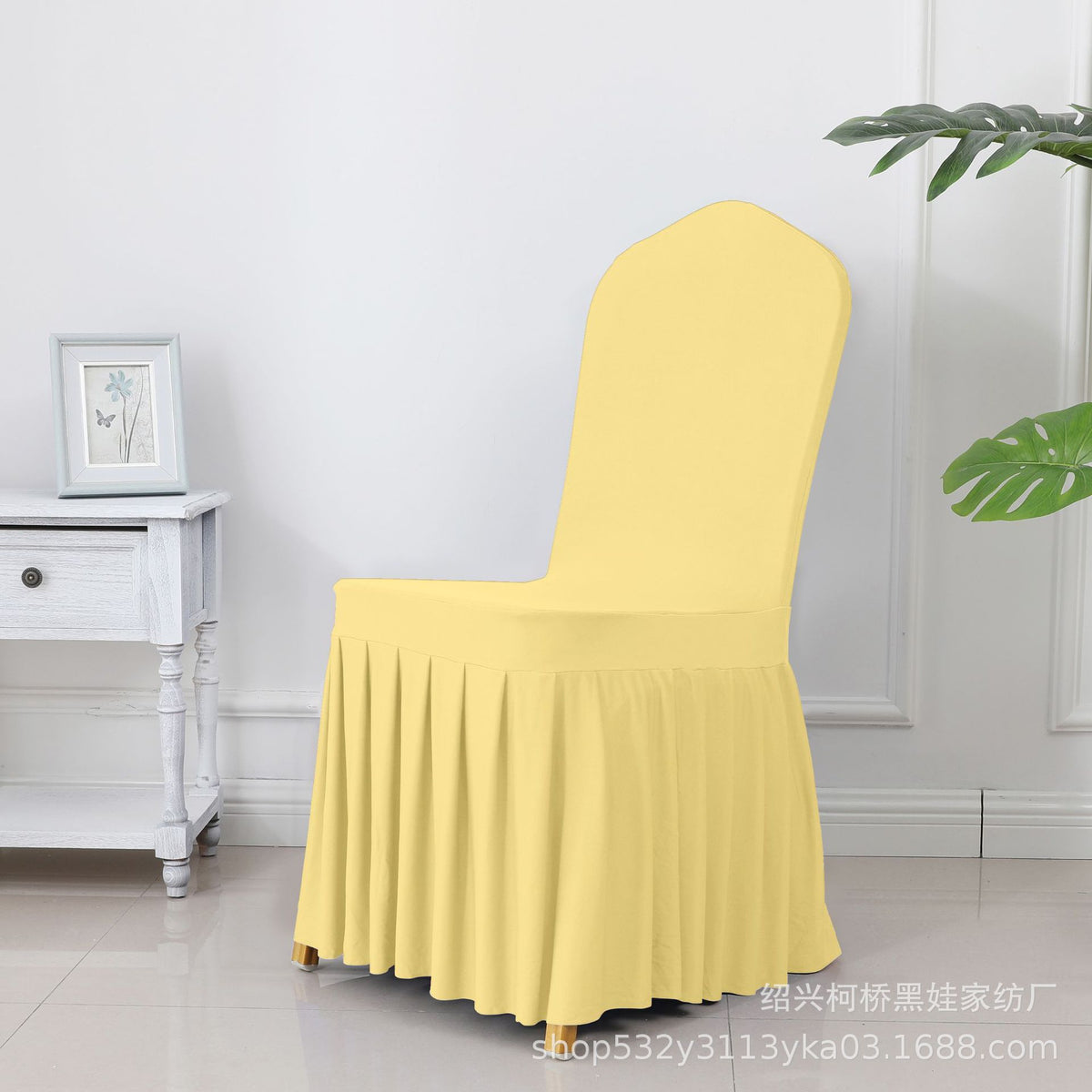 High End Streatch Pleated Wedding Chair Cover