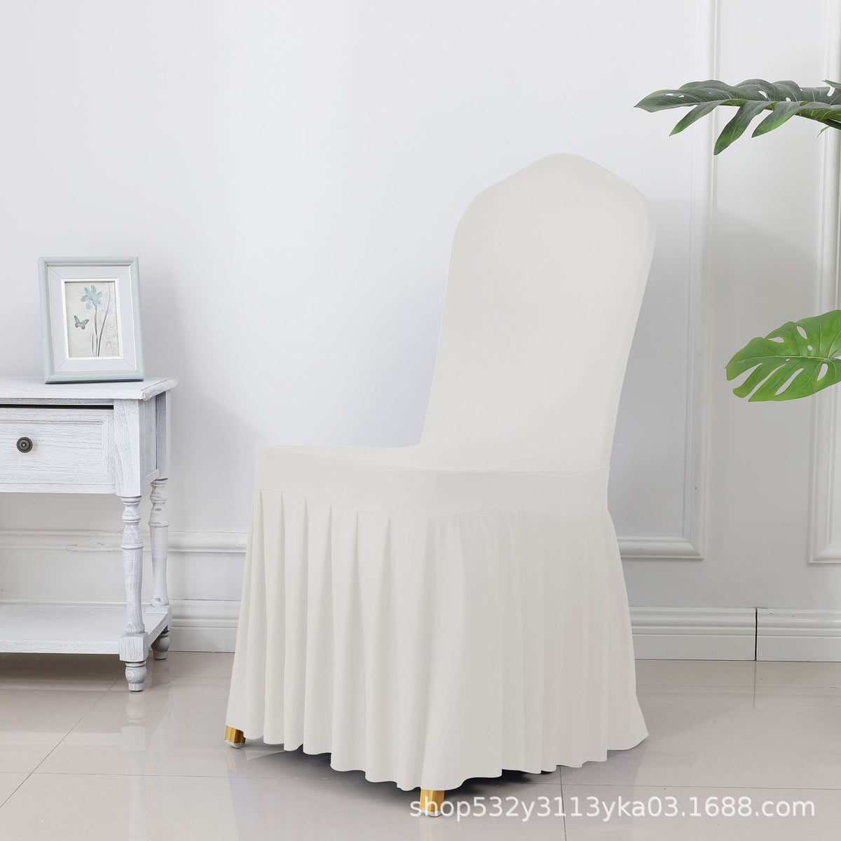 High End Streatch Pleated Wedding Chair Cover