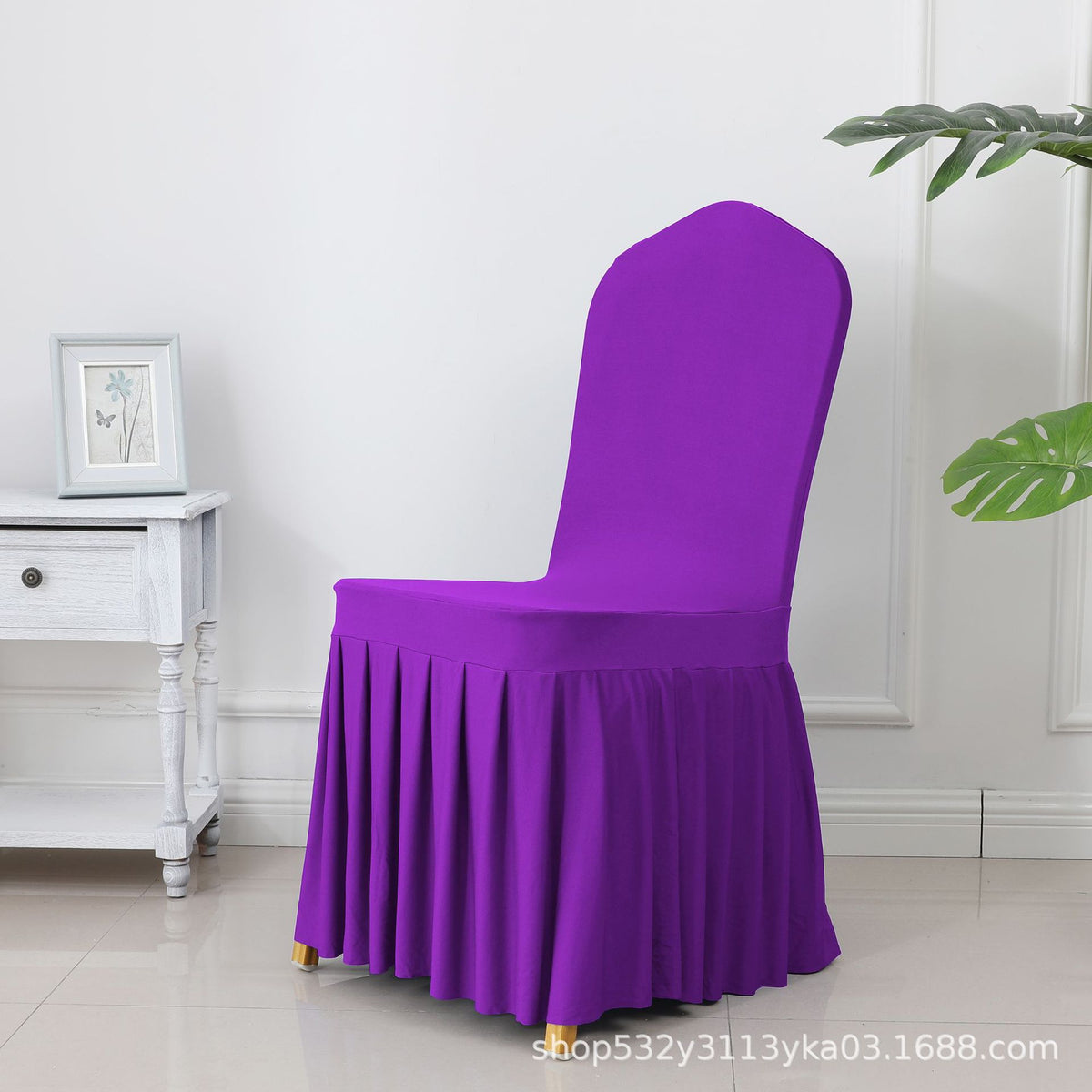 High End Streatch Pleated Wedding Chair Cover