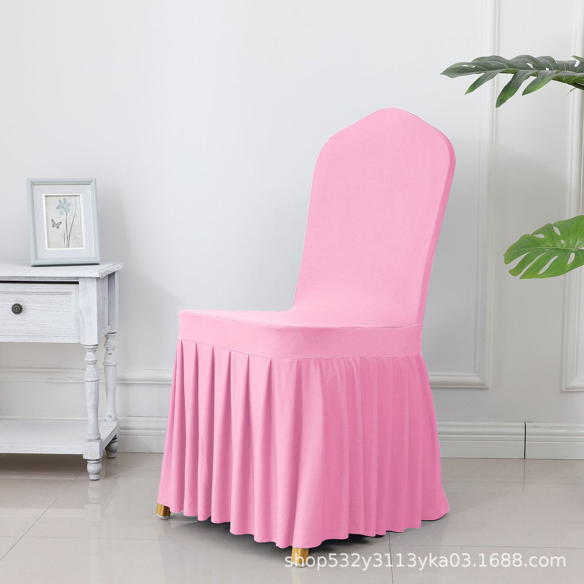 High End Streatch Pleated Wedding Chair Cover