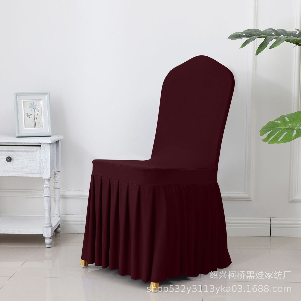 High End Streatch Pleated Wedding Chair Cover