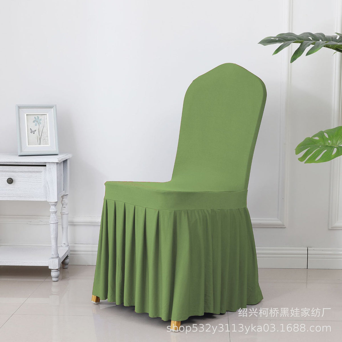 High End Streatch Pleated Wedding Chair Cover
