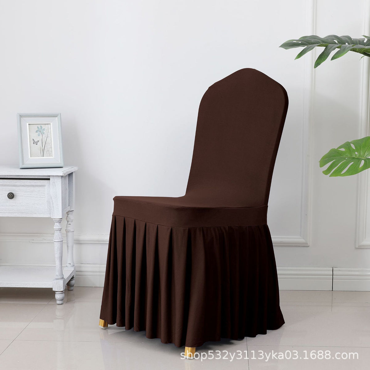 High End Streatch Pleated Wedding Chair Cover