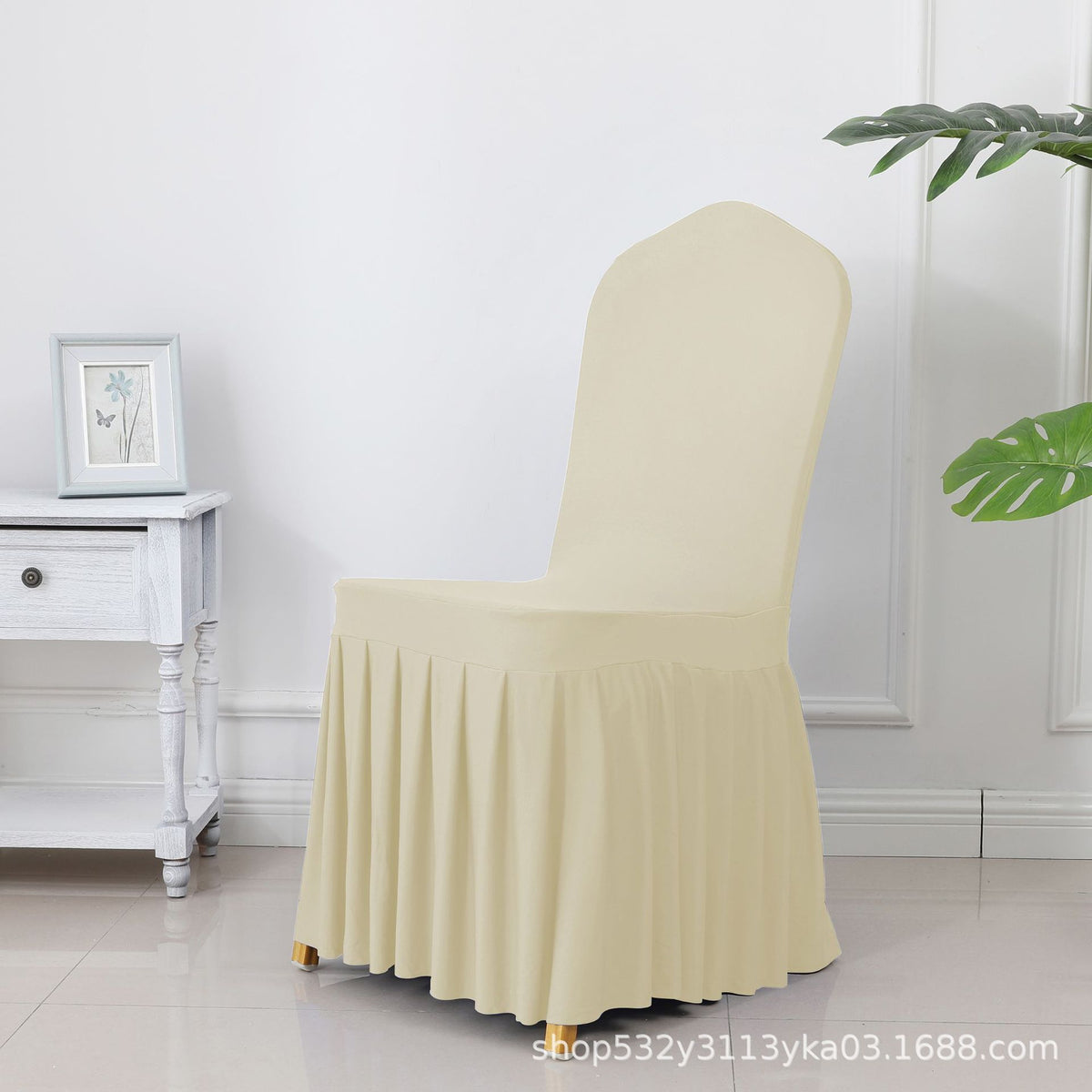 High End Streatch Pleated Wedding Chair Cover