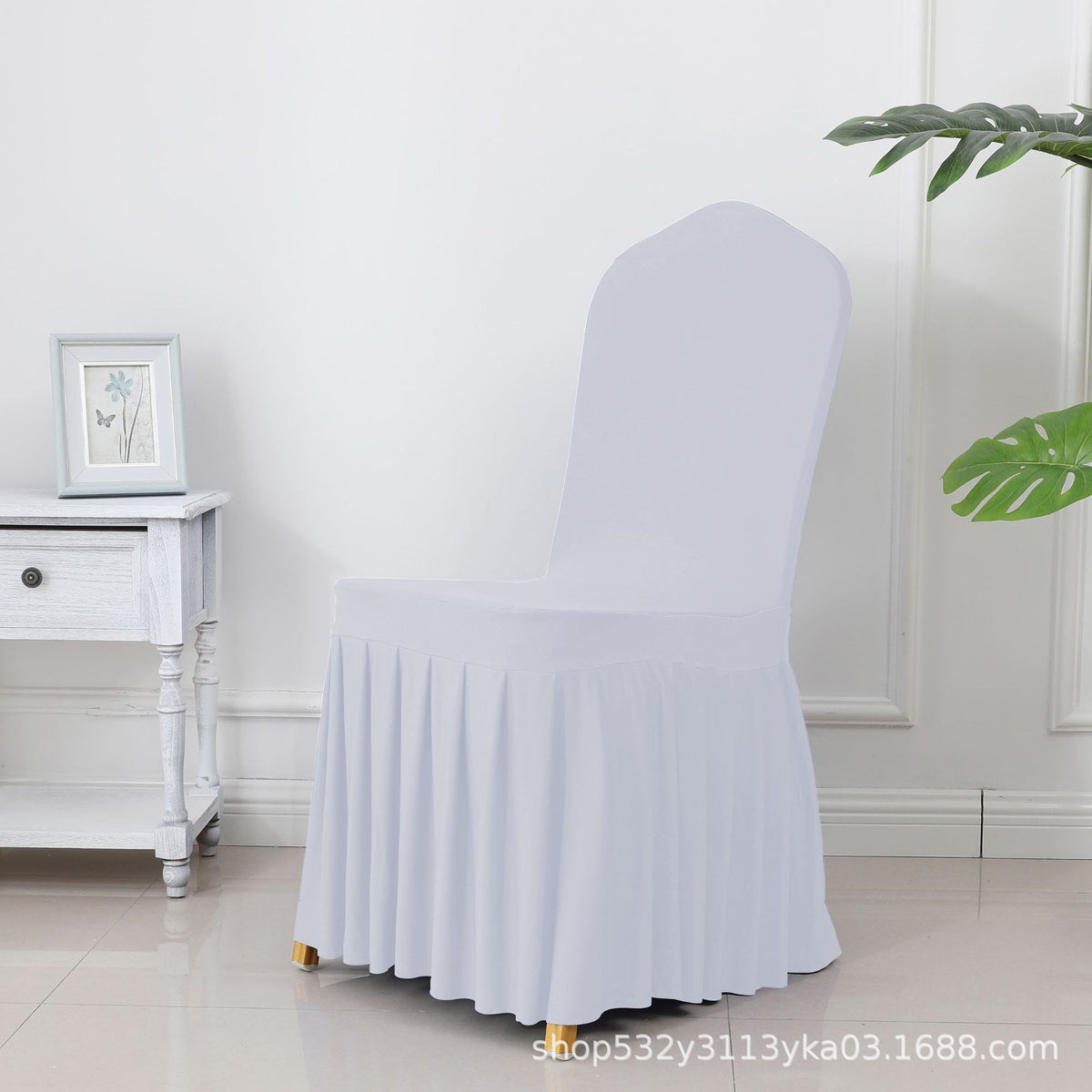 High End Streatch Pleated Wedding Chair Cover