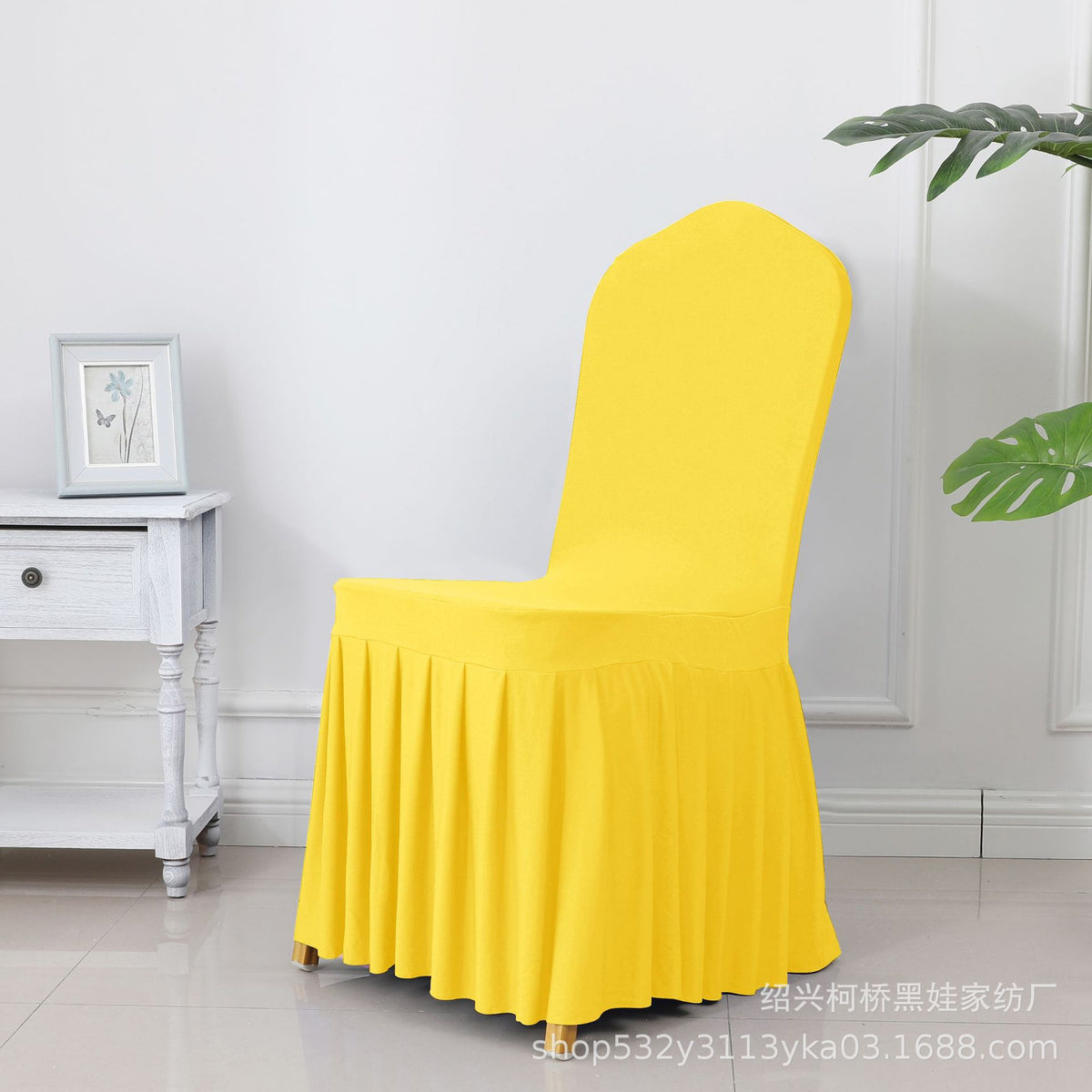 High End Streatch Pleated Wedding Chair Cover