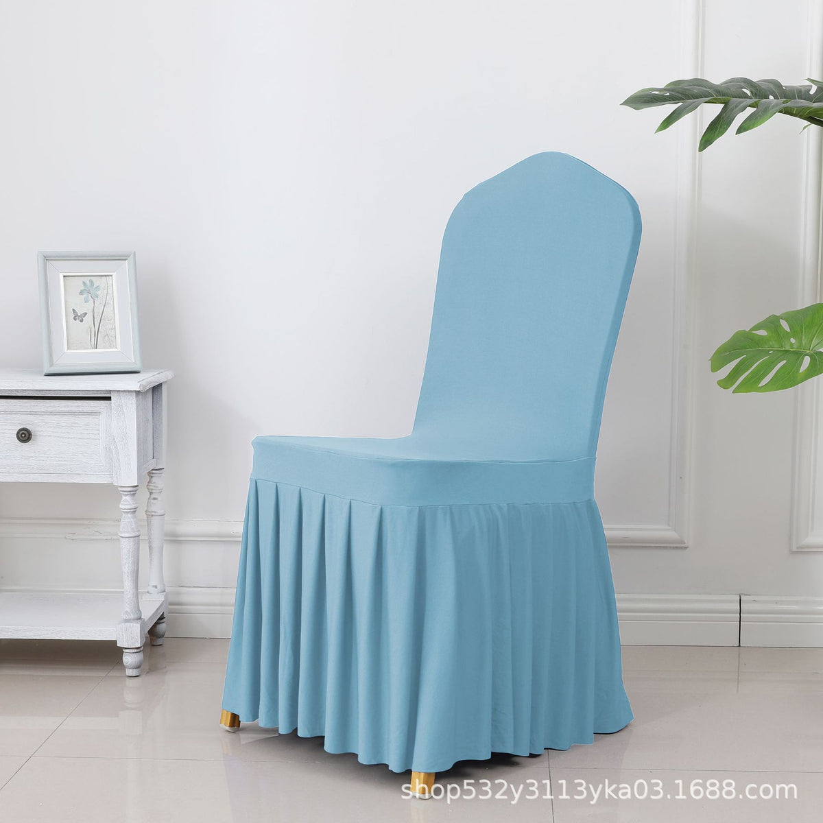 High End Streatch Pleated Wedding Chair Cover