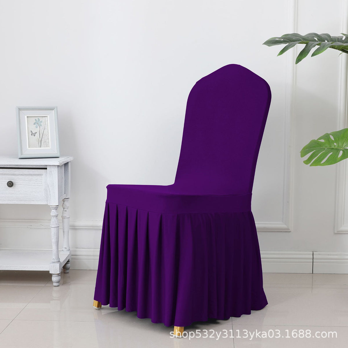 High End Streatch Pleated Wedding Chair Cover