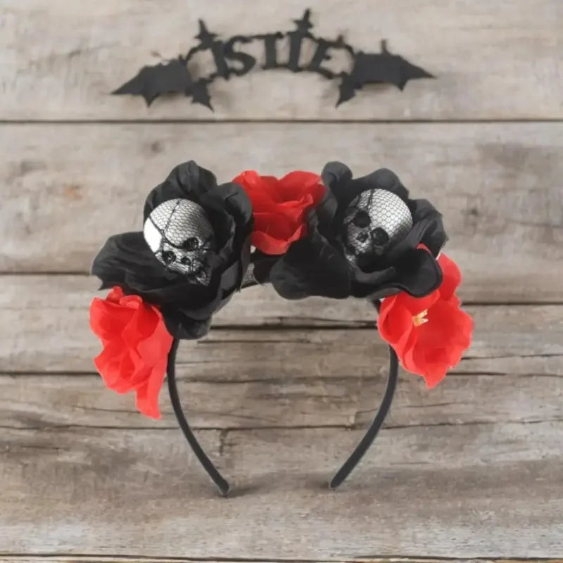 Halloween Skeleton Flower Headband
