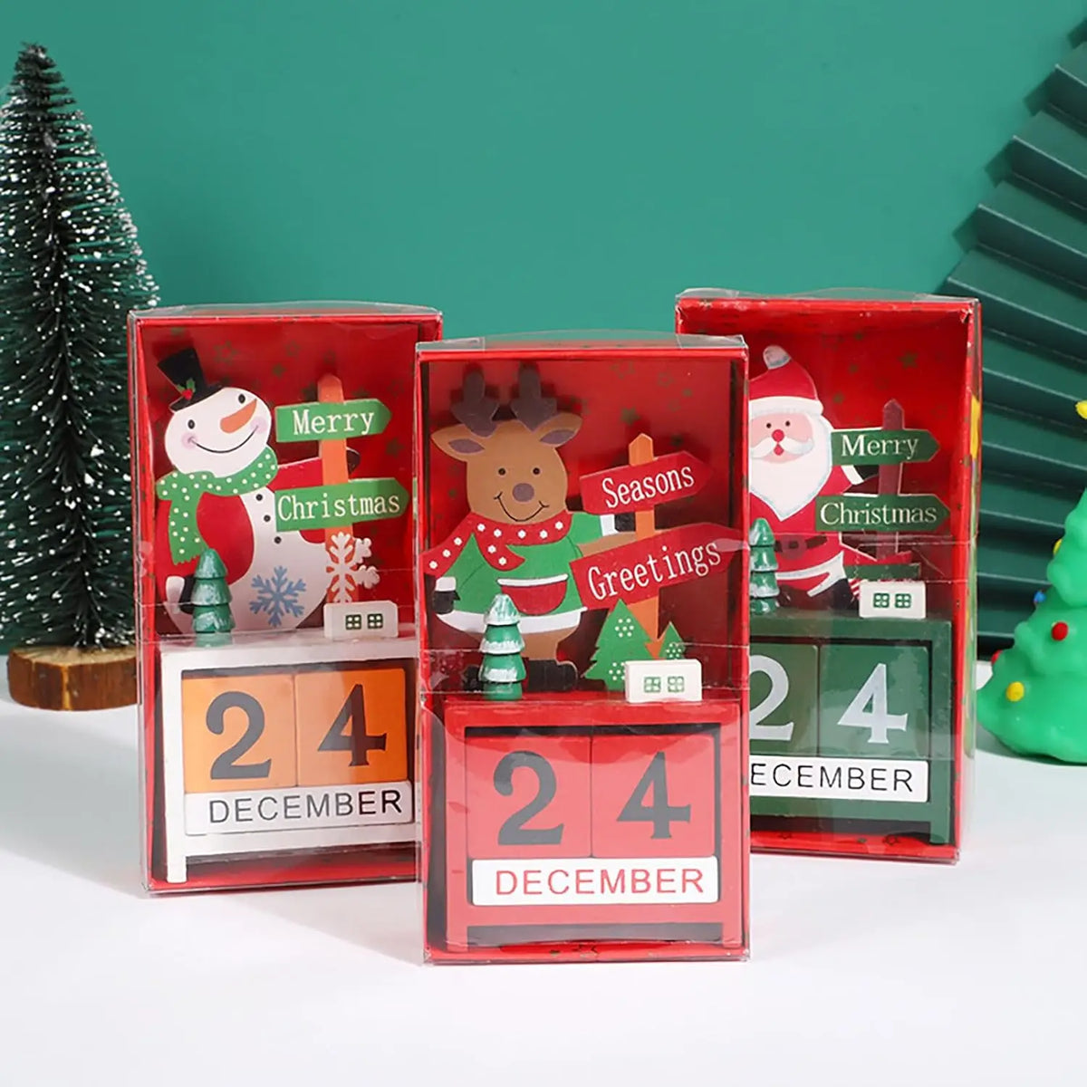 Wooden Christmas Countdown Calendar Blocks