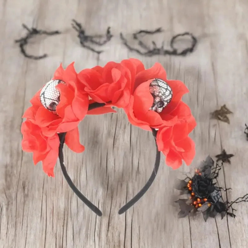 Halloween Skeleton Flower Headband