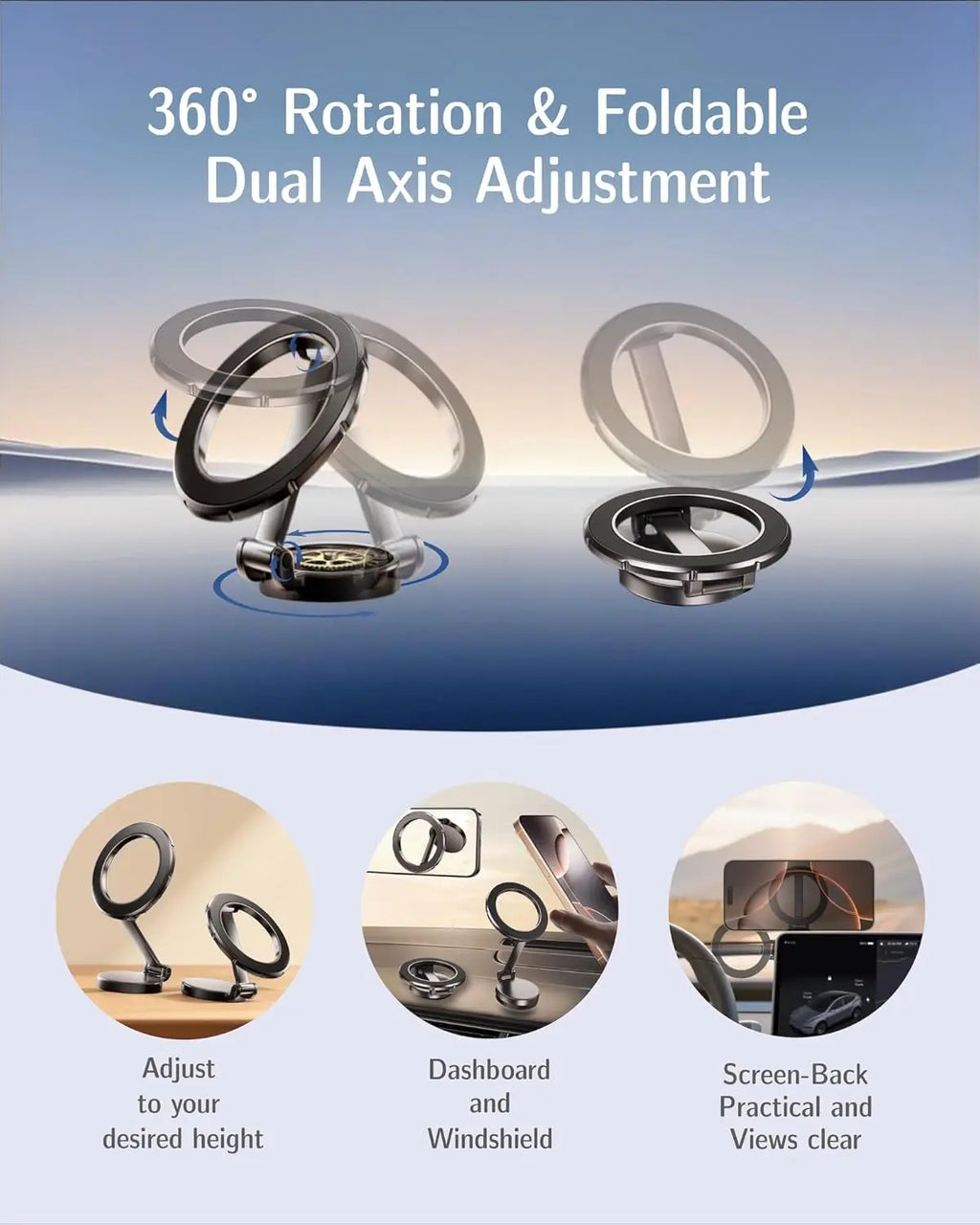 MagSafe Magnetic Car Phone Mount - 360° Adjustable