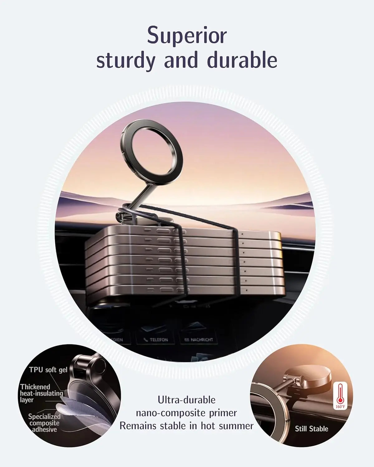 MagSafe Magnetic Car Phone Mount - 360° Adjustable