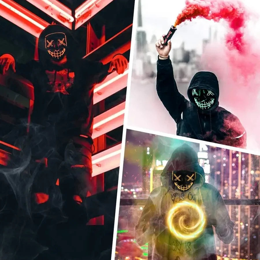 Glowing EL Wire LED Halloween Mask