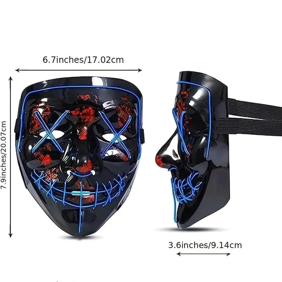 Glowing EL Wire LED Halloween Mask
