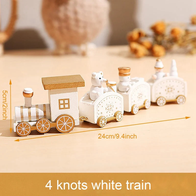 Wooden Christmas Train Ornament Set