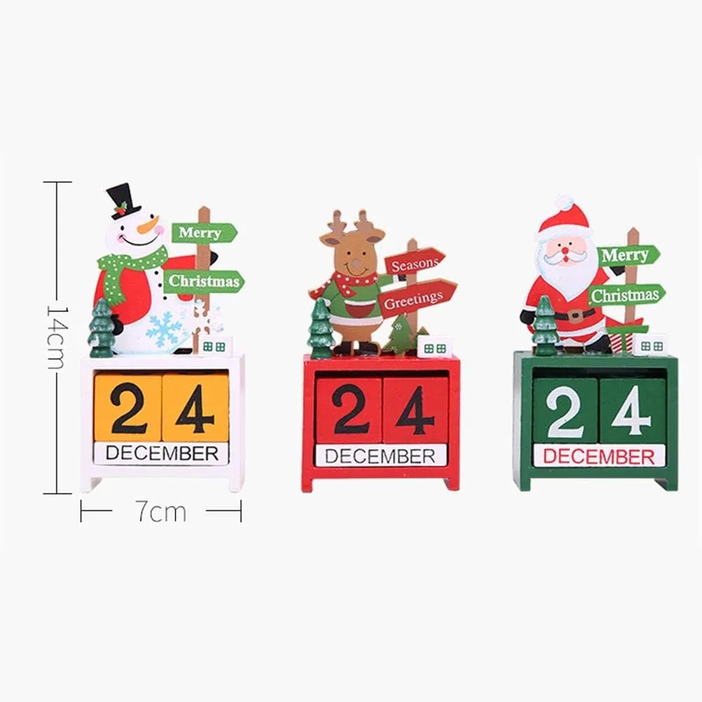 Wooden Christmas Countdown Calendar Blocks