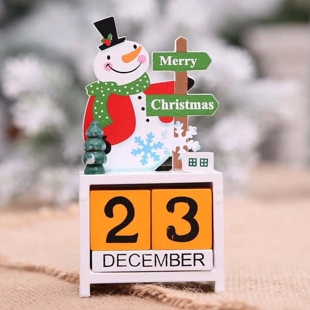 Wooden Christmas Countdown Calendar Blocks