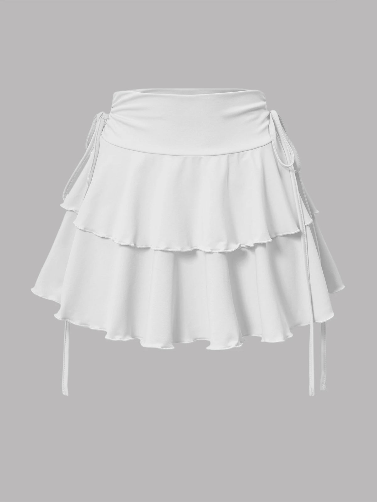 High-Waist Lace-Up Mini Skirt