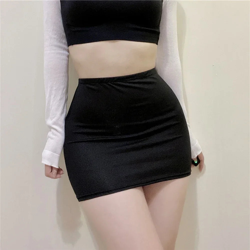 Sexy Ladies Sheer Mesh Transparent Beach Wear Skirt Women Black High Waist Lingerie Short Stretch Night Club Mini Skirts Female Clothing