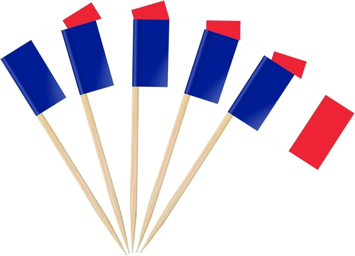 Themed Party trick - Mini Flag Cupcake/Cake/Cocktials/Fruitplatter Toppers (100 Pack)