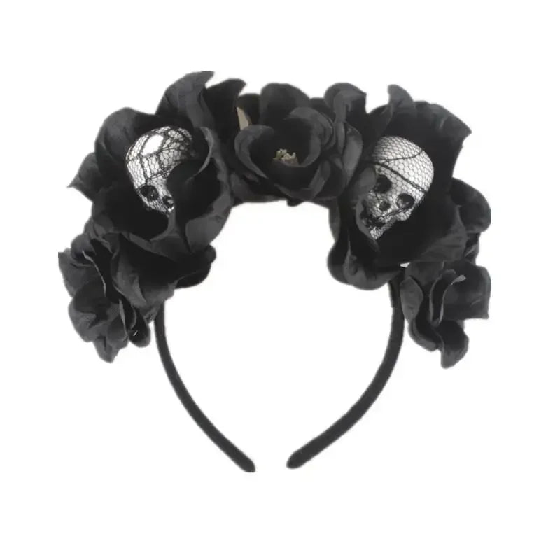 Halloween Skeleton Flower Headband