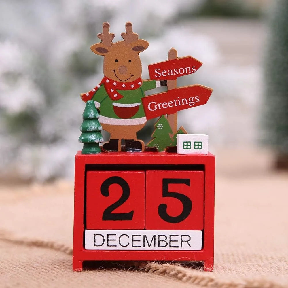 Wooden Christmas Countdown Calendar Blocks