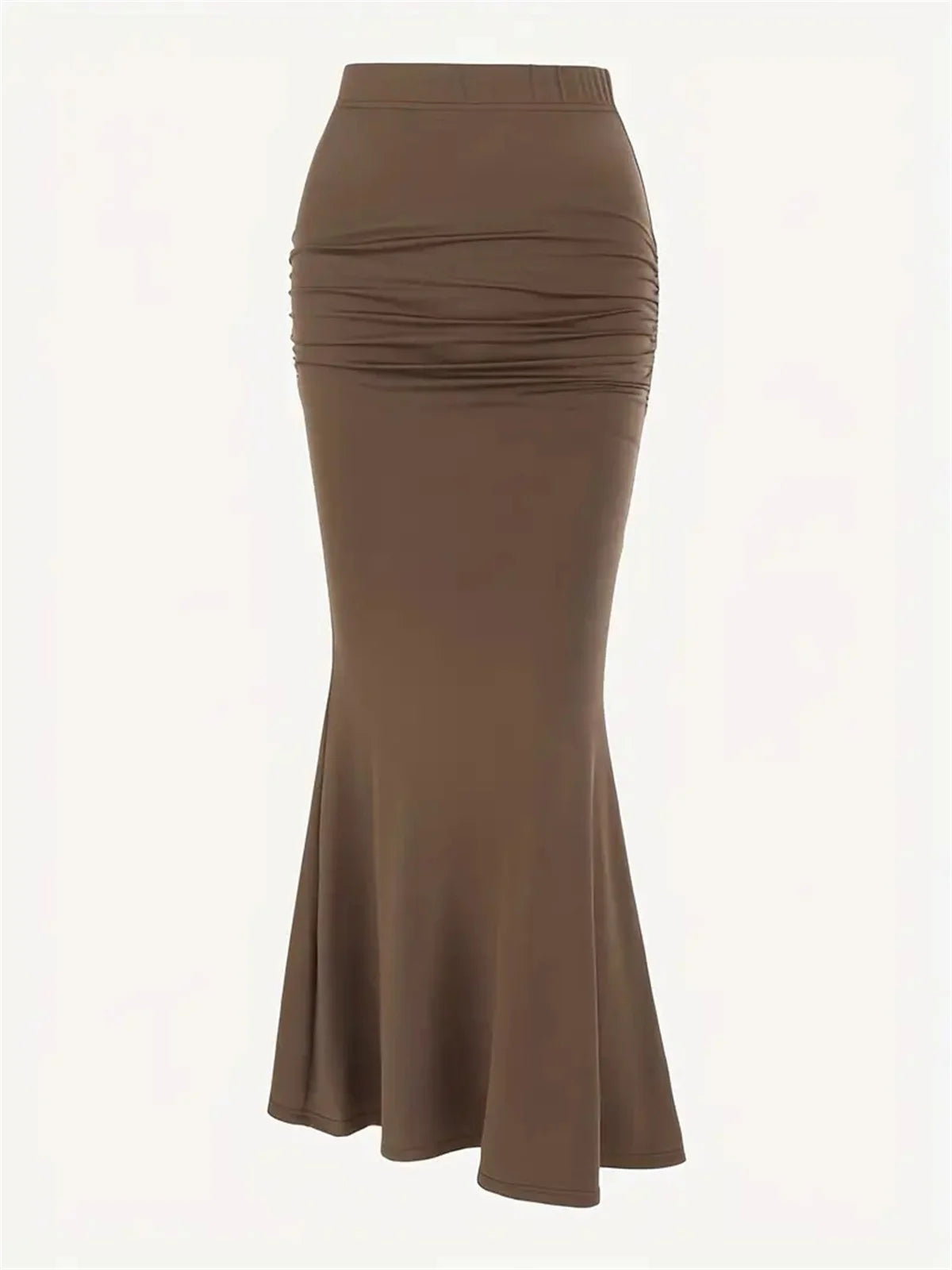 High-Waist Fishtail Midi Skirt