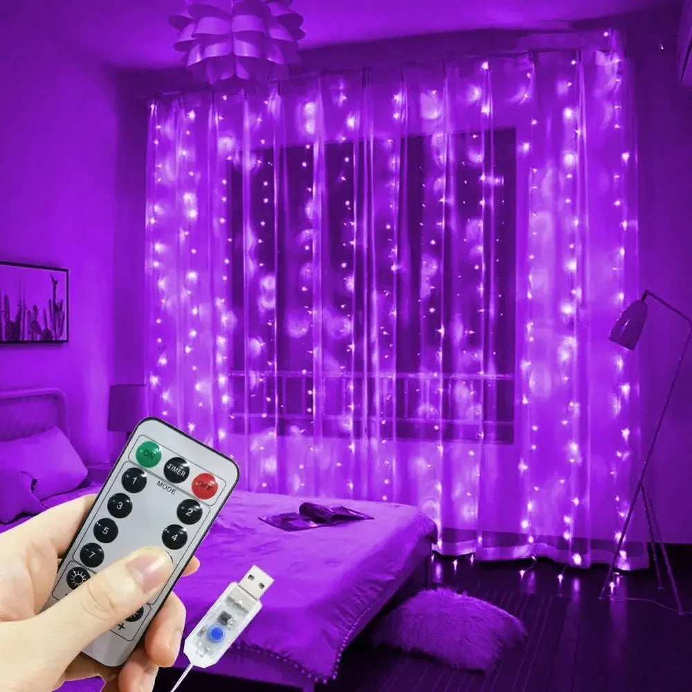 Curtain Fairy Lights LED - 8 Modes with Remote