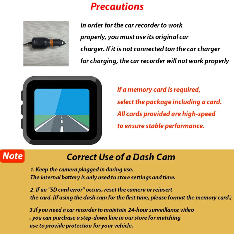 1080P Dual Dash Cam with Night Vision