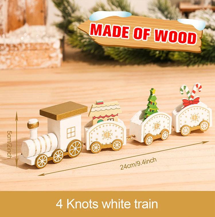 Wooden Christmas Train Ornament Set
