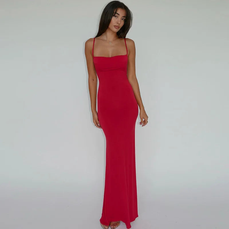 Elegant One-Shoulder Backless Slip Dress