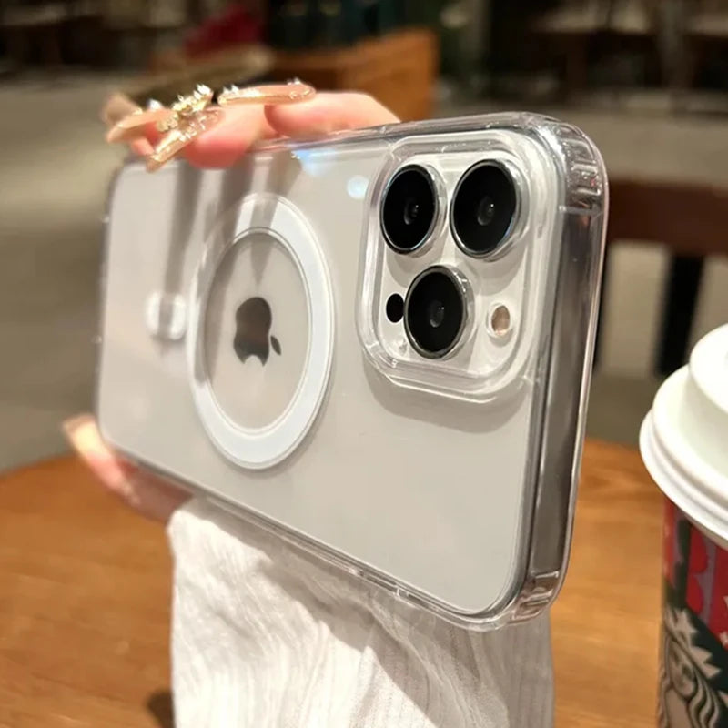 Magnetic MagSafe-Compatible Clear Case for iPhone (11–16 Series)