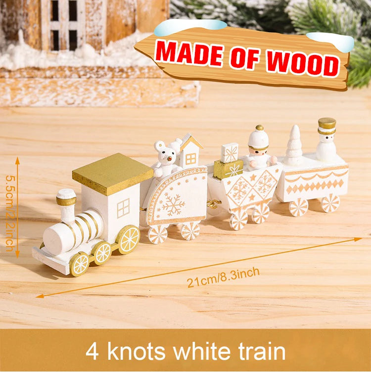 Wooden Christmas Train Ornament Set
