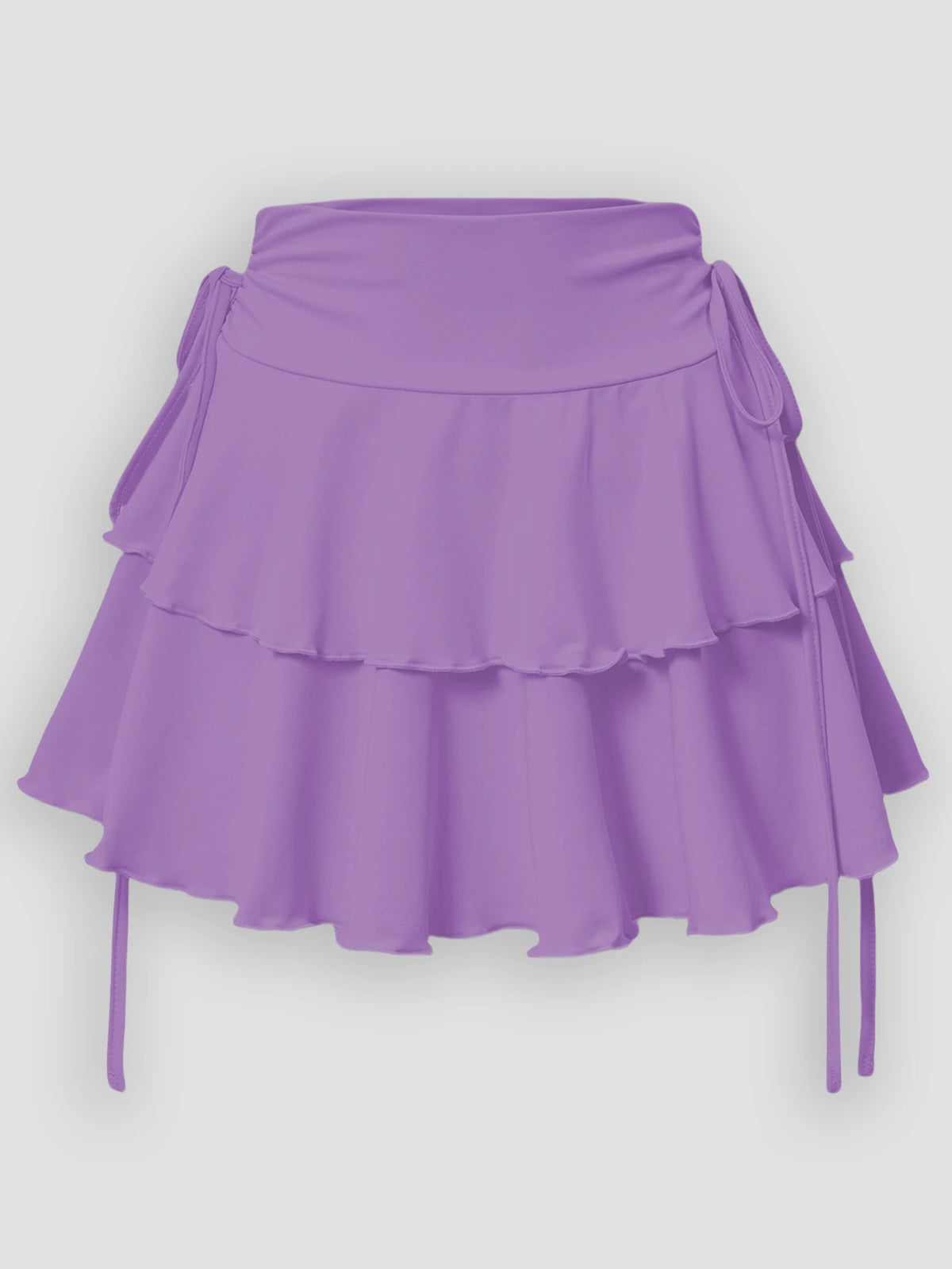 High-Waist Lace-Up Mini Skirt